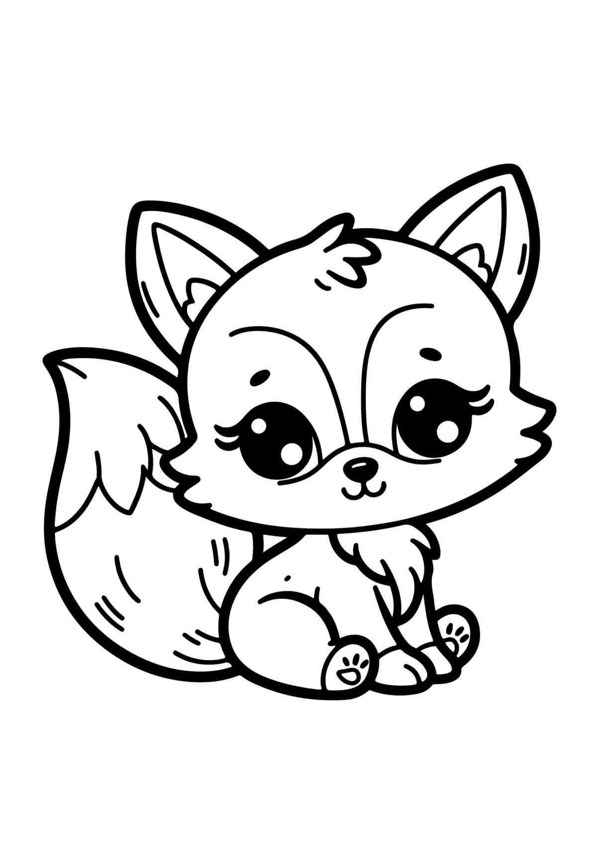 Desenho de Raposas para imprimir