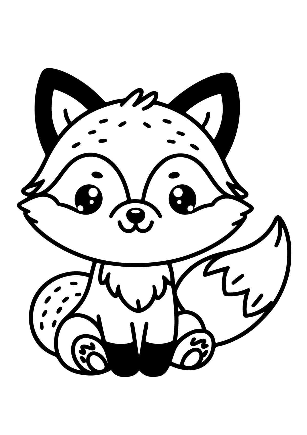 Desenho de Raposas para imprimir