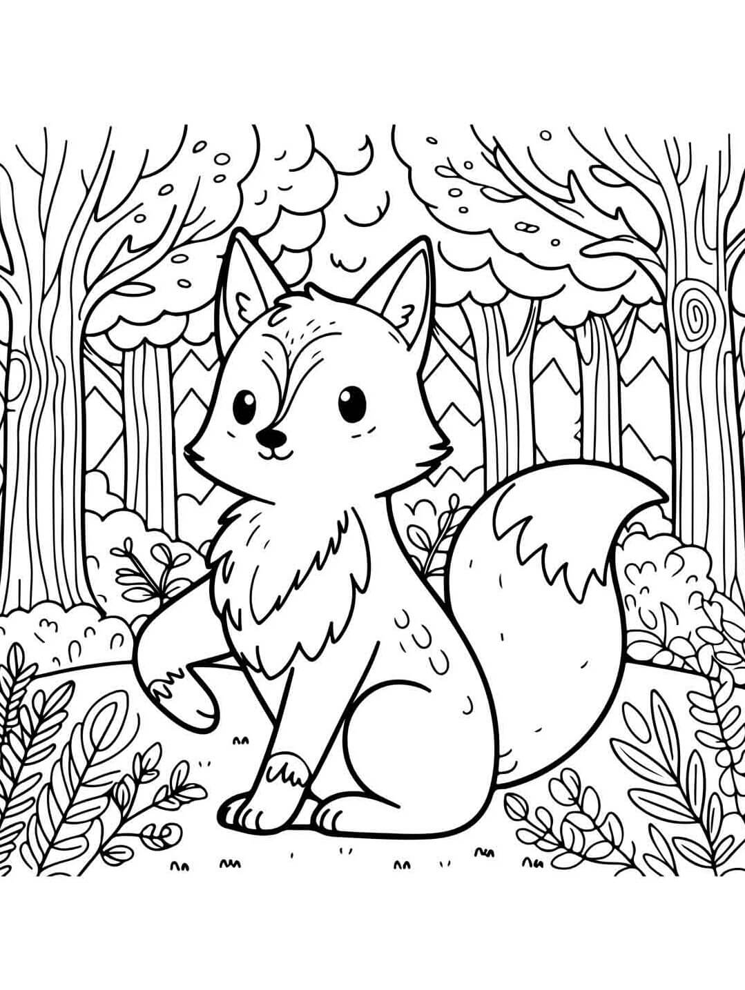 Desenho de Raposas para imprimir