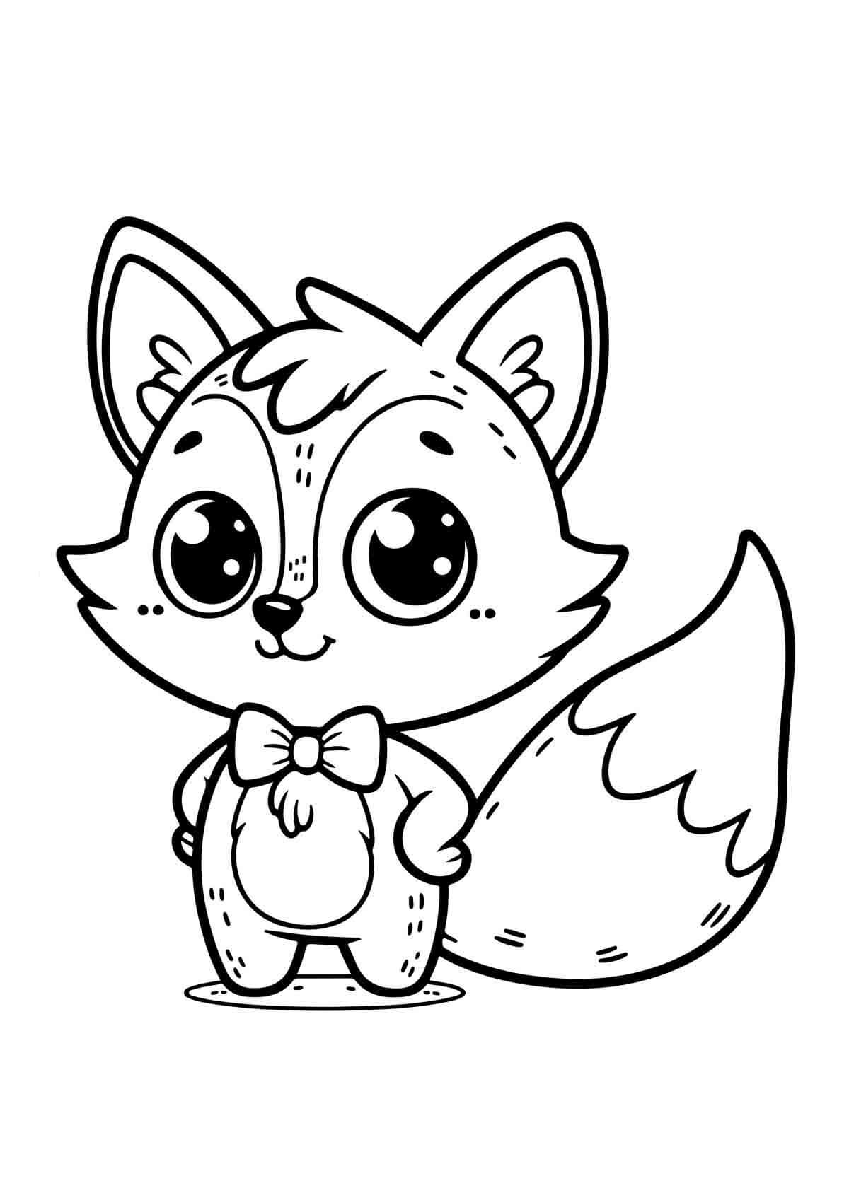Desenho de Raposas para imprimir