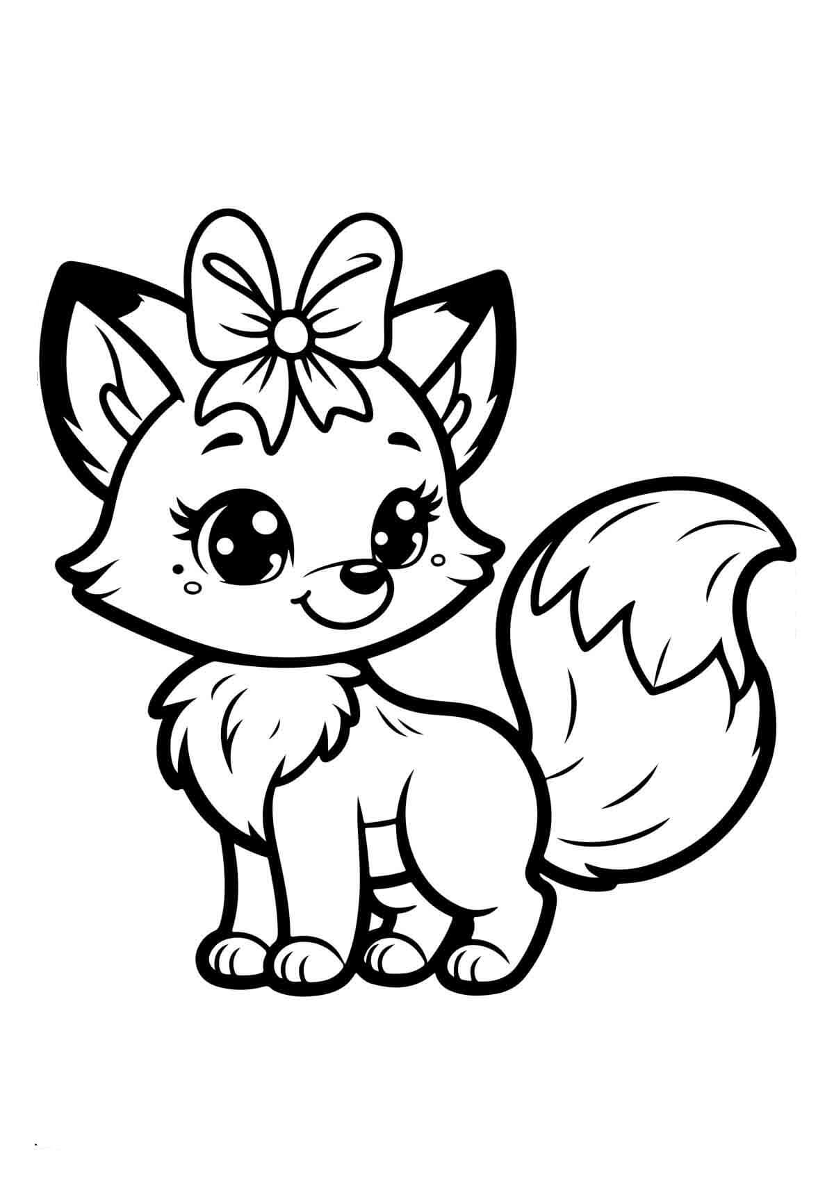 Desenho de Raposas para imprimir