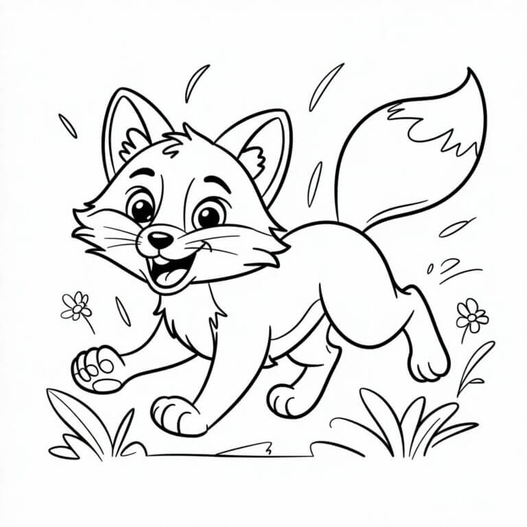 Desenho de Raposas para imprimir