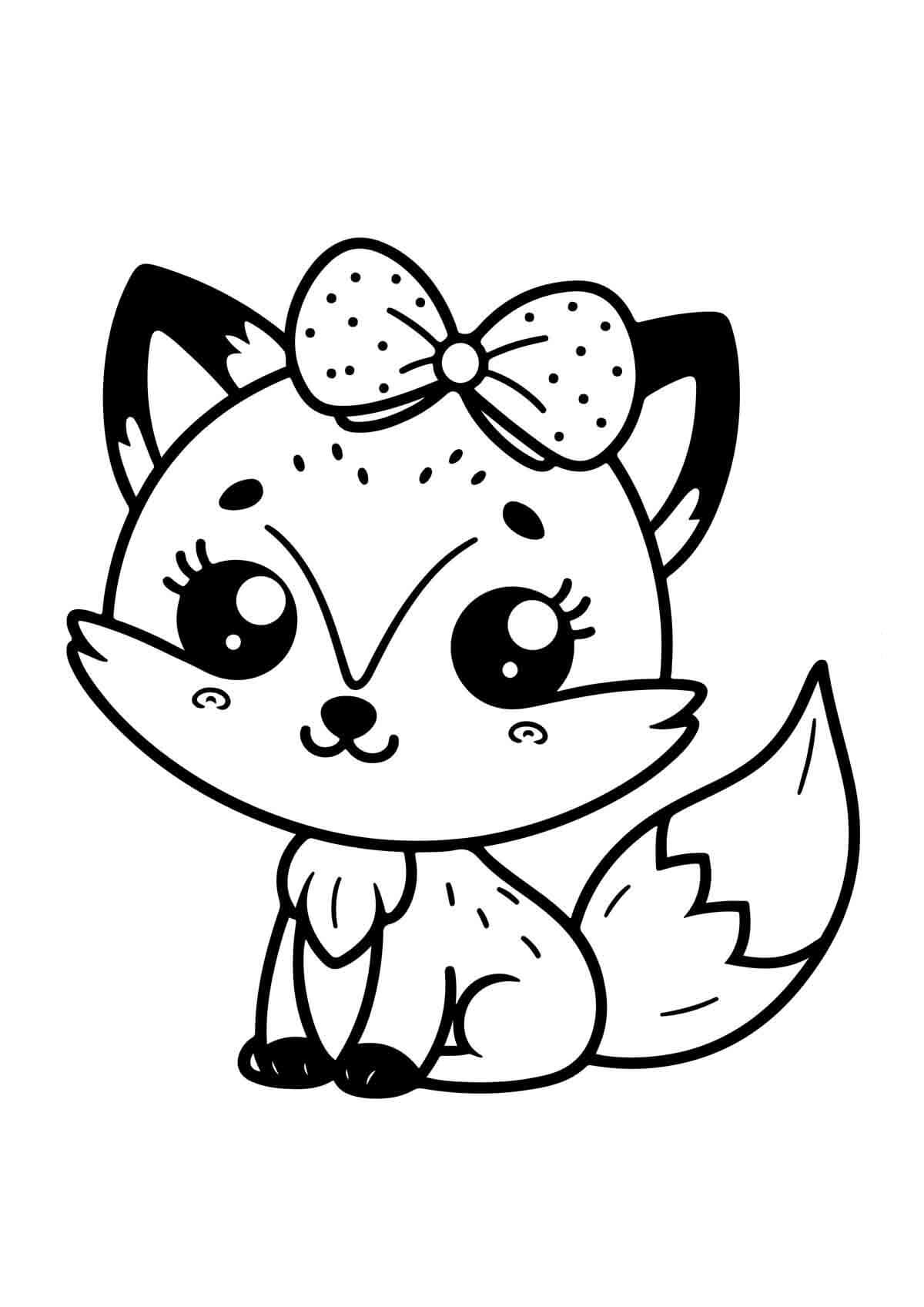 Desenho de Raposas para imprimir