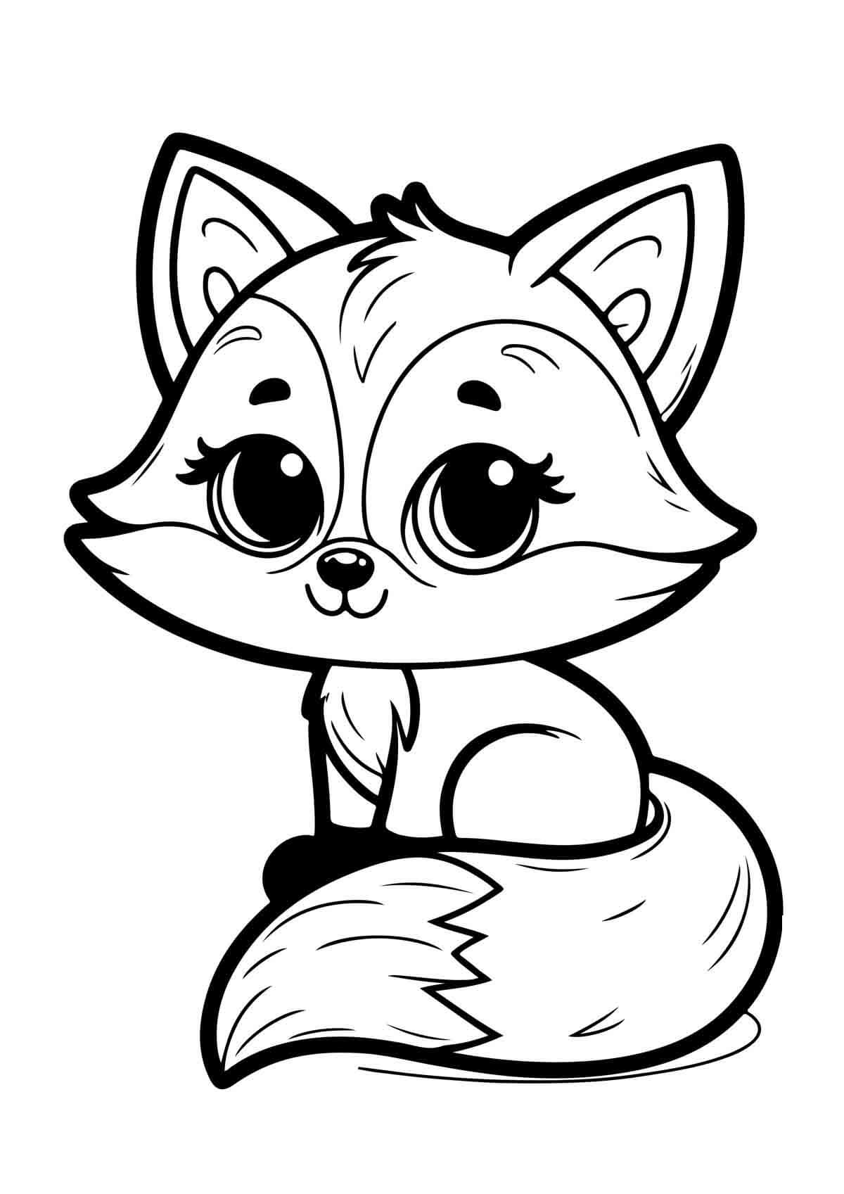 Desenho de Raposas para imprimir