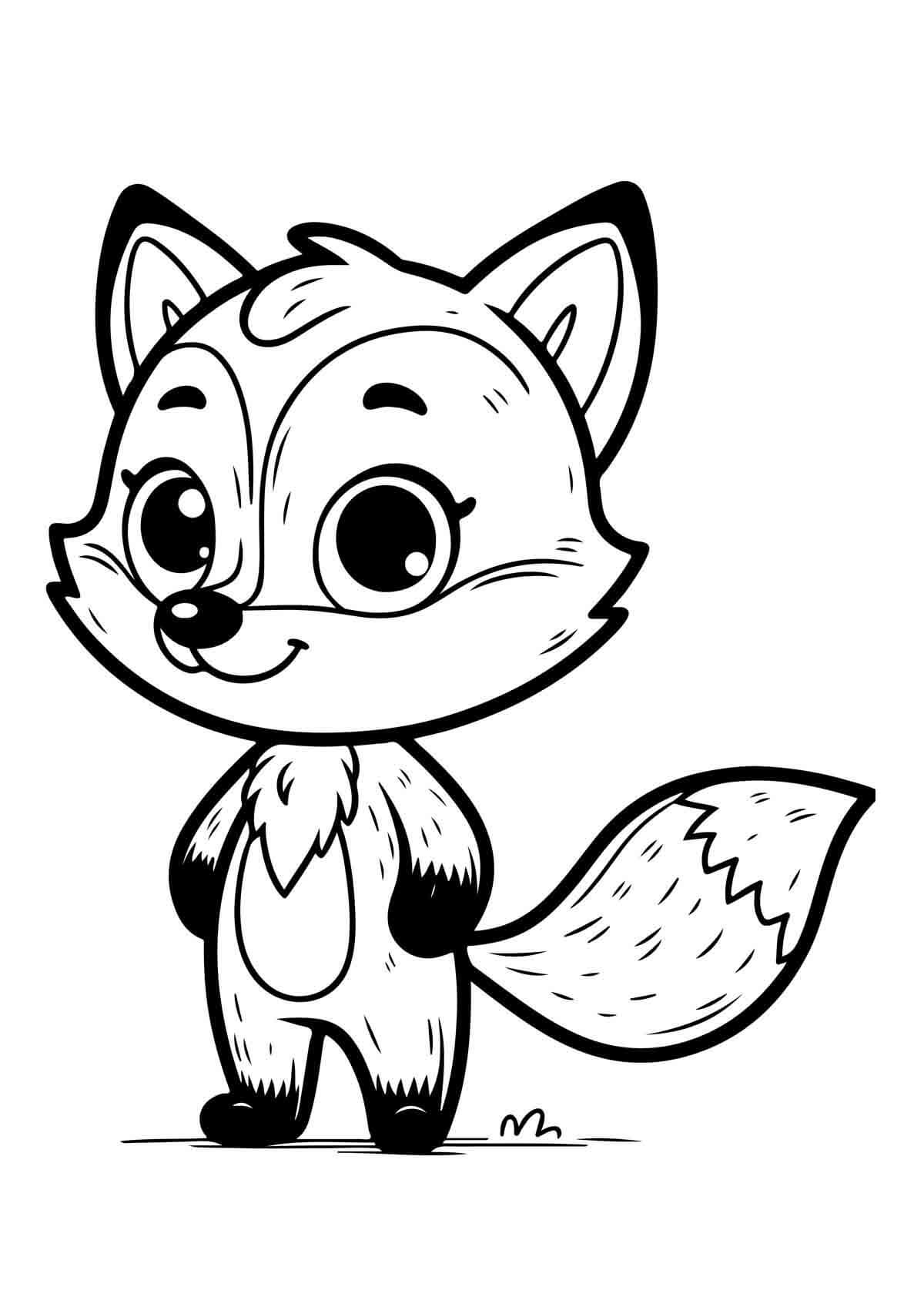 Desenho de Raposas para imprimir