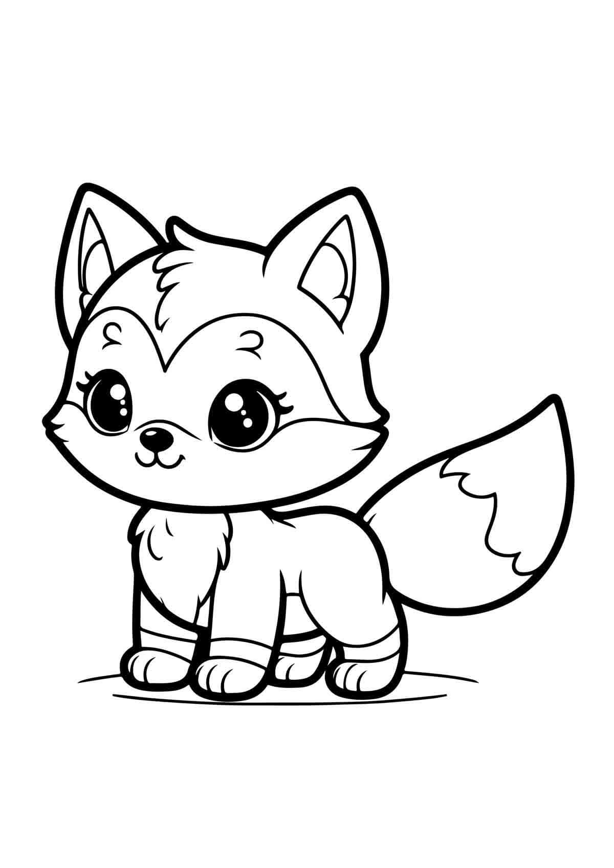 Desenho de Raposas para imprimir