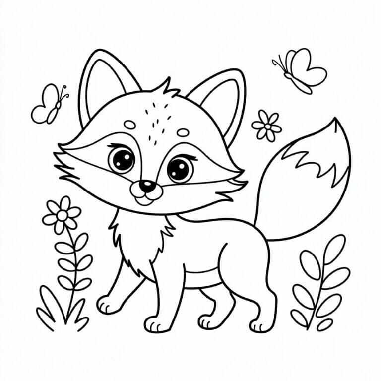 Desenho de Raposas para imprimir