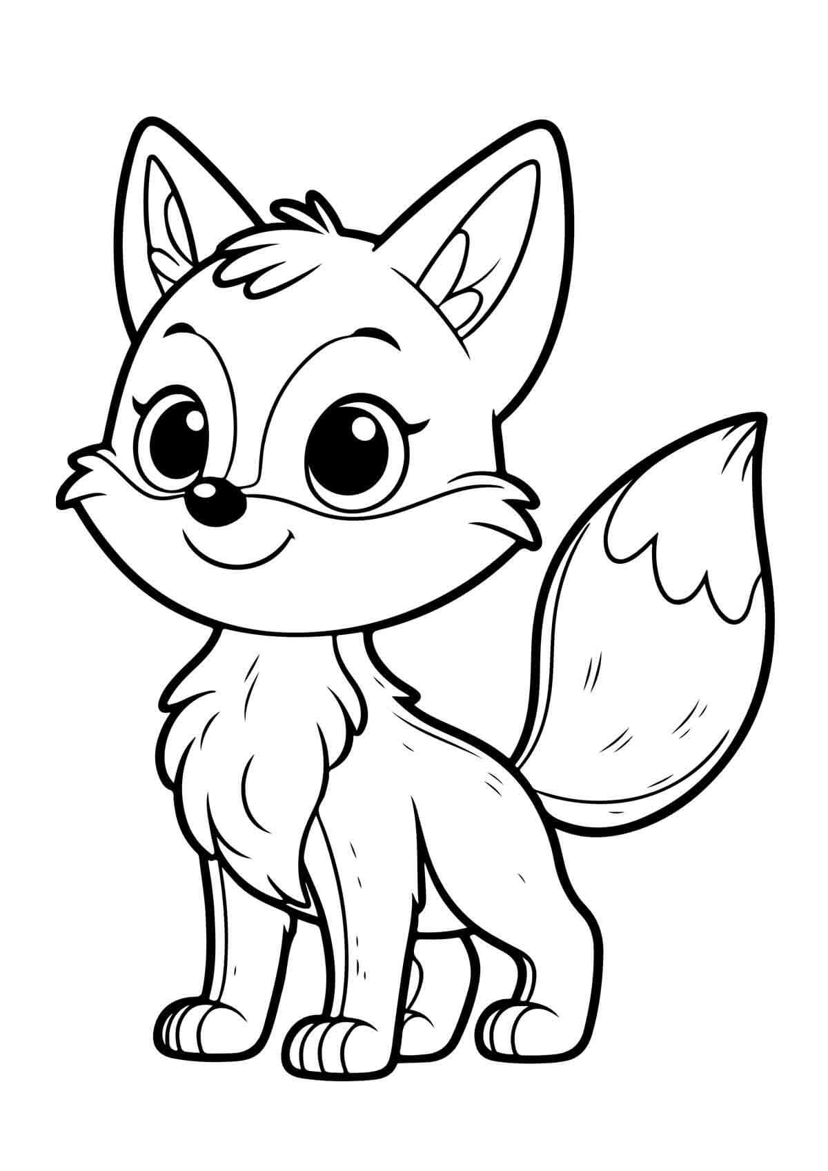 Desenho de Raposas para imprimir