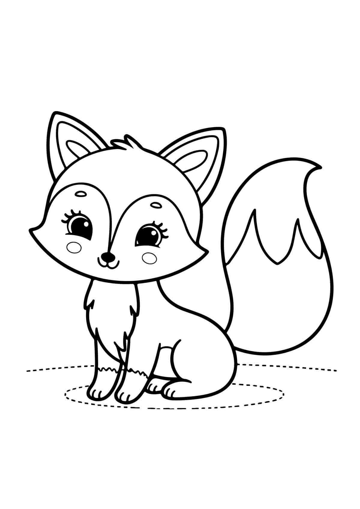 Desenho de Raposas para imprimir