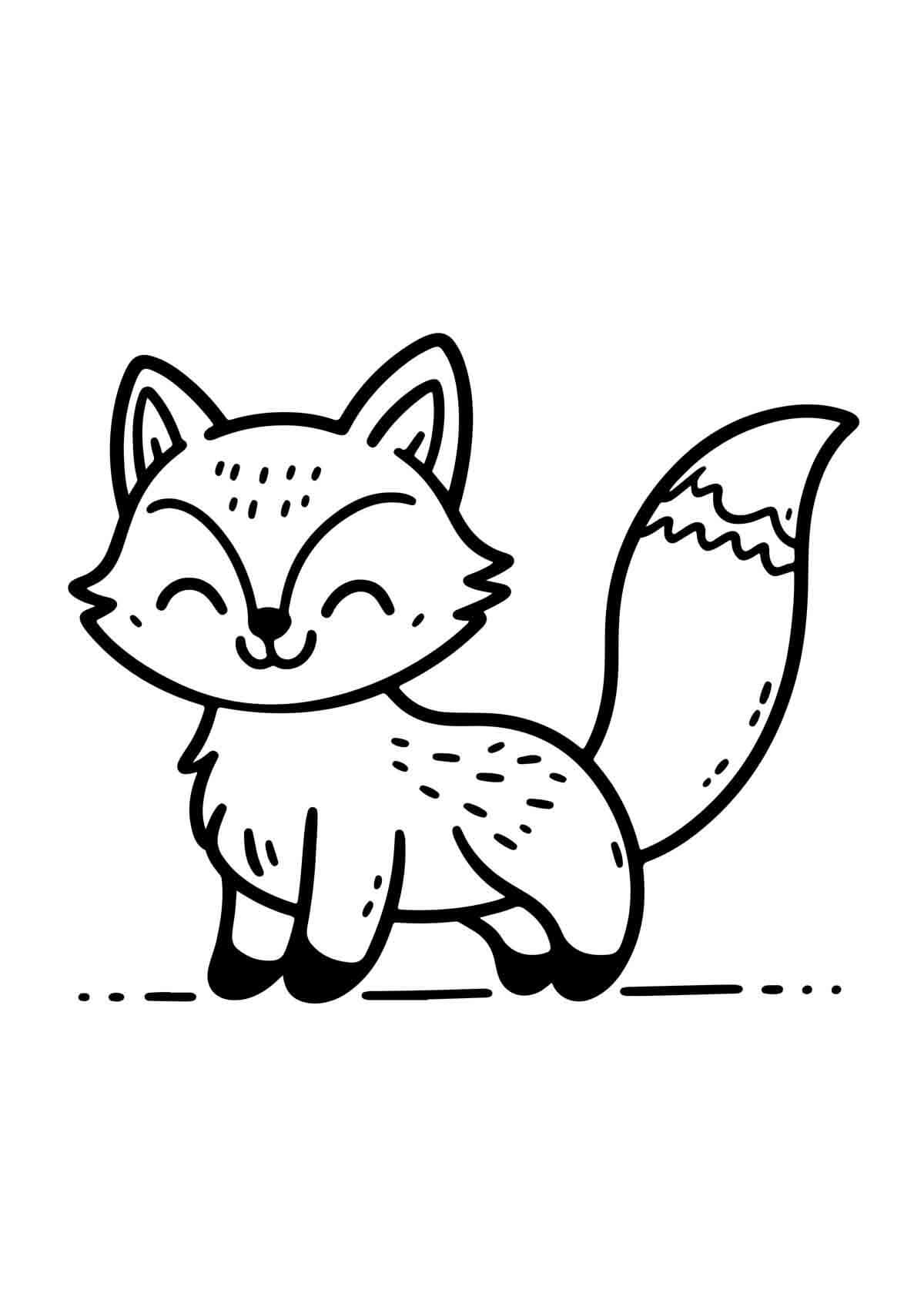 Desenho de Raposas para imprimir