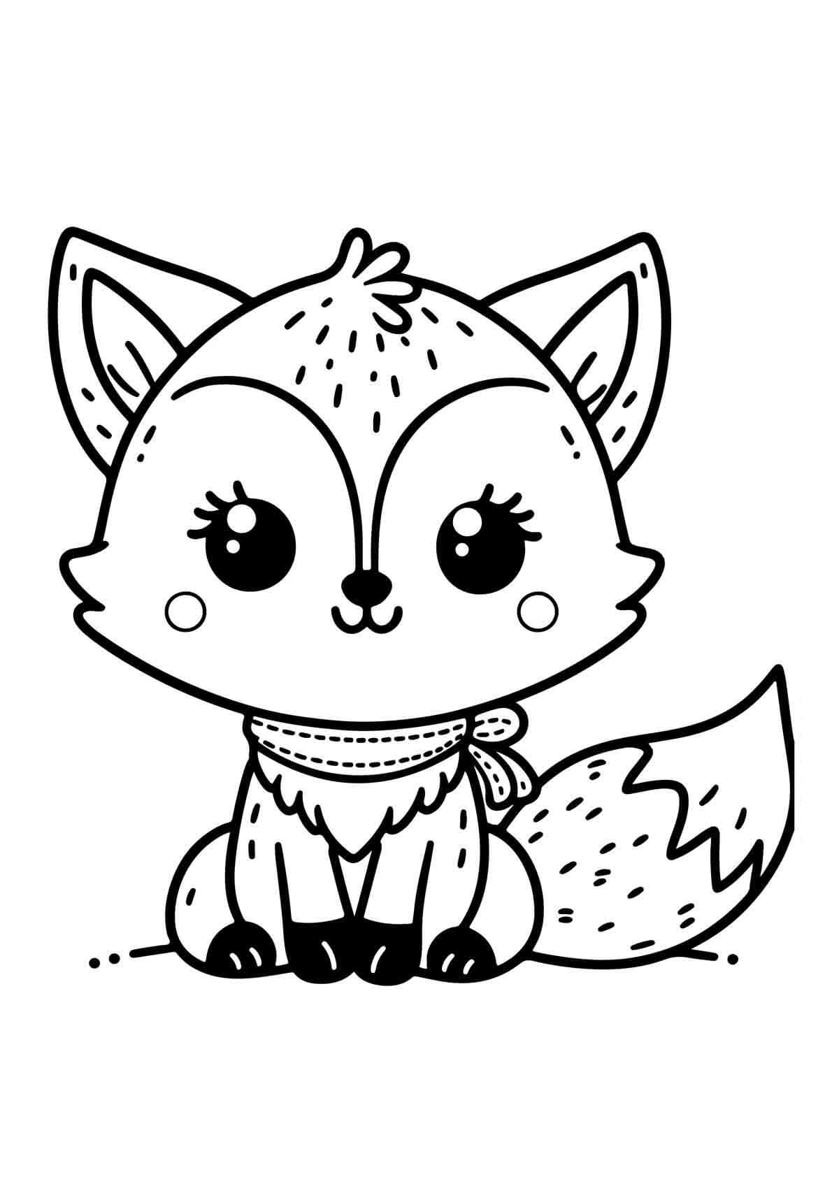 Desenho de Raposas para imprimir