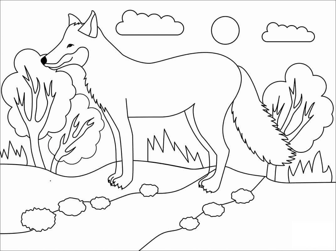 Desenho de Raposas para imprimir