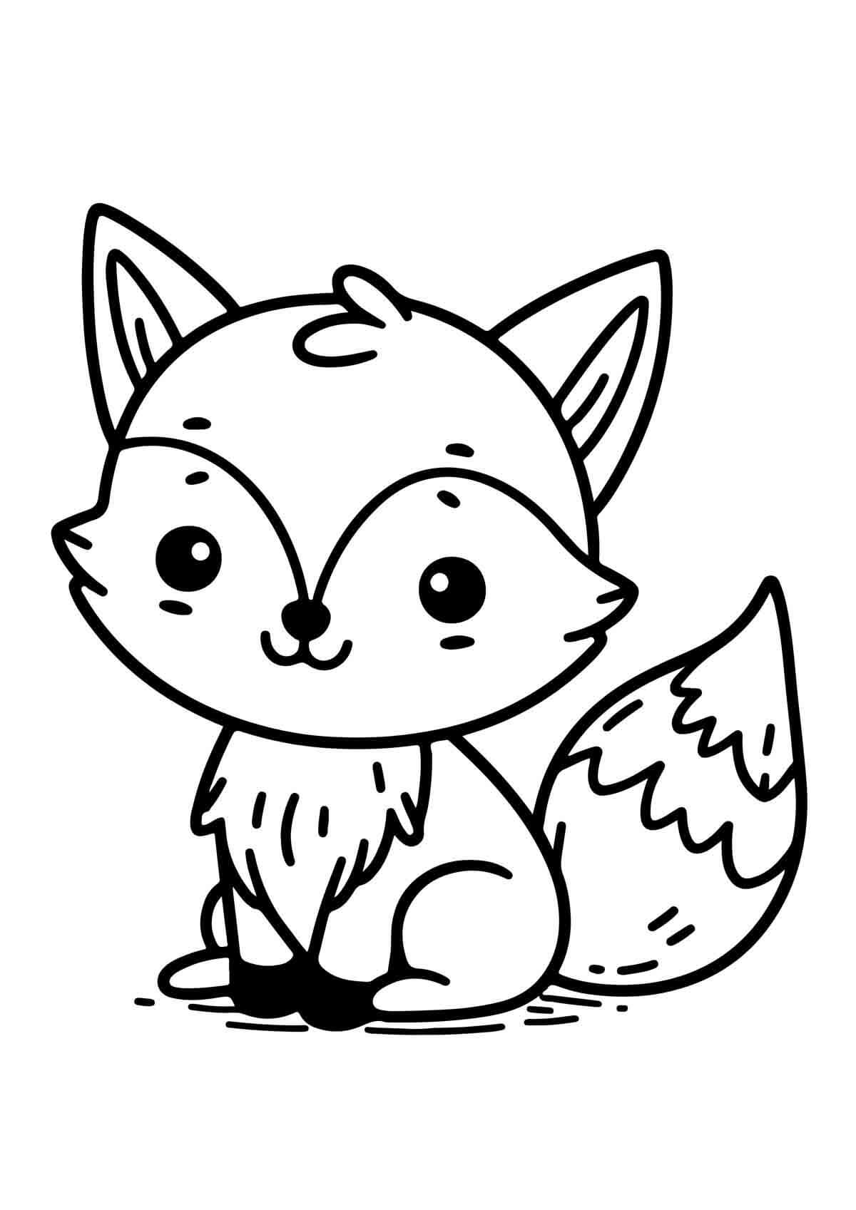 Desenho de Raposas para imprimir
