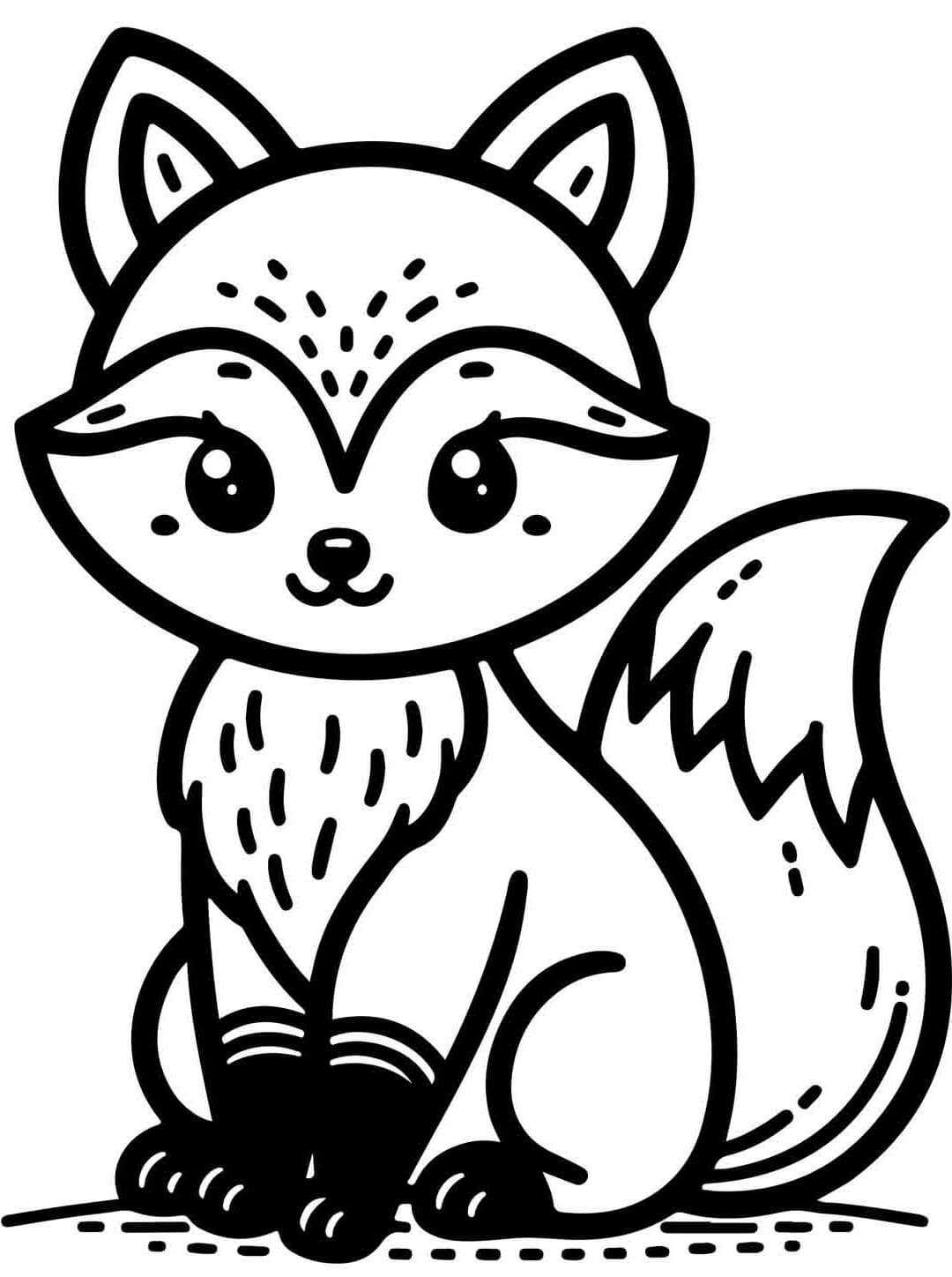 Desenho de Raposas para imprimir