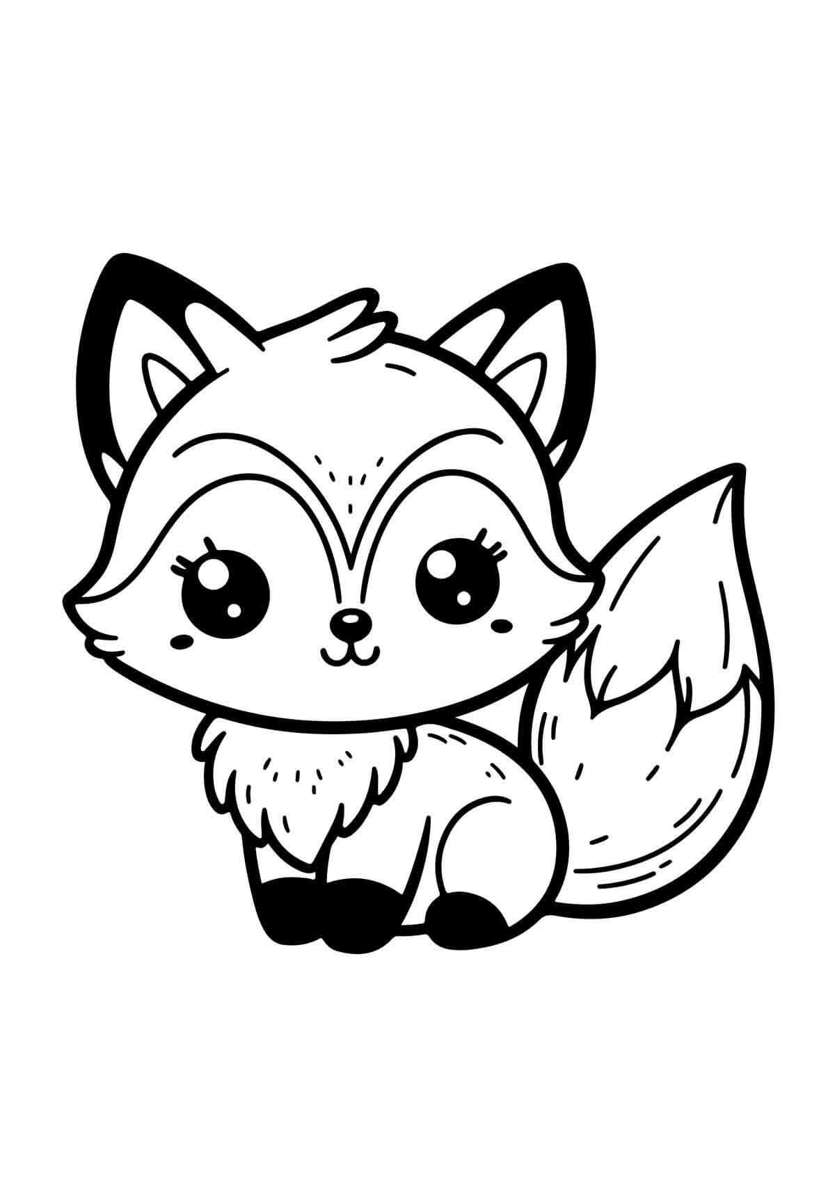Desenho de Raposas para imprimir
