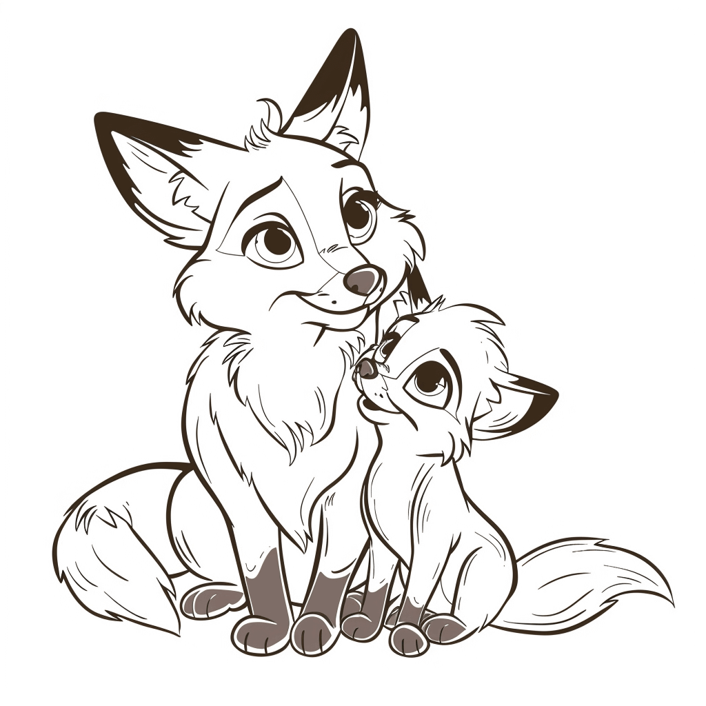 Desenho de Raposas para imprimir