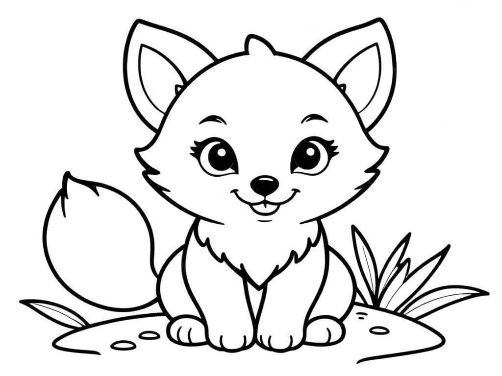 Desenho de Raposas para imprimir