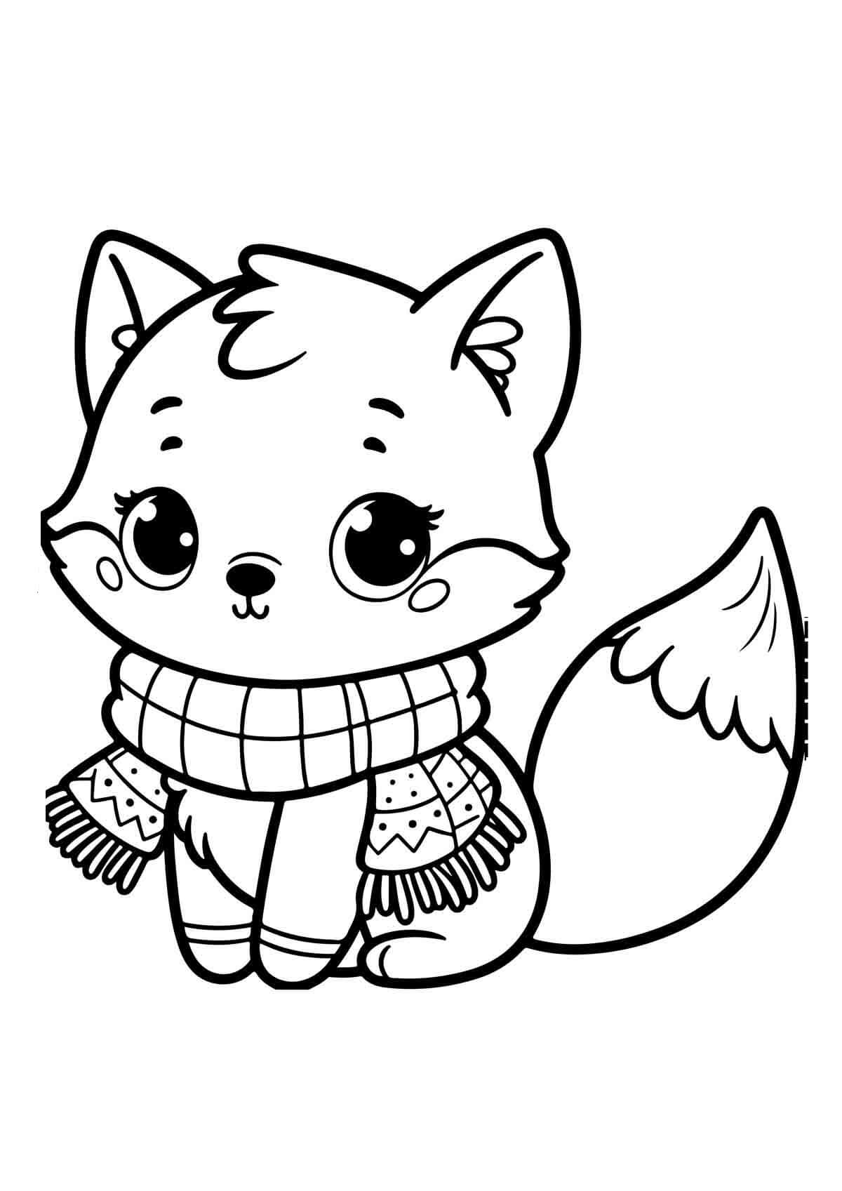 Desenho de Raposas para imprimir