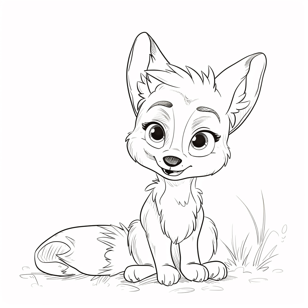 Desenho de Raposas para imprimir