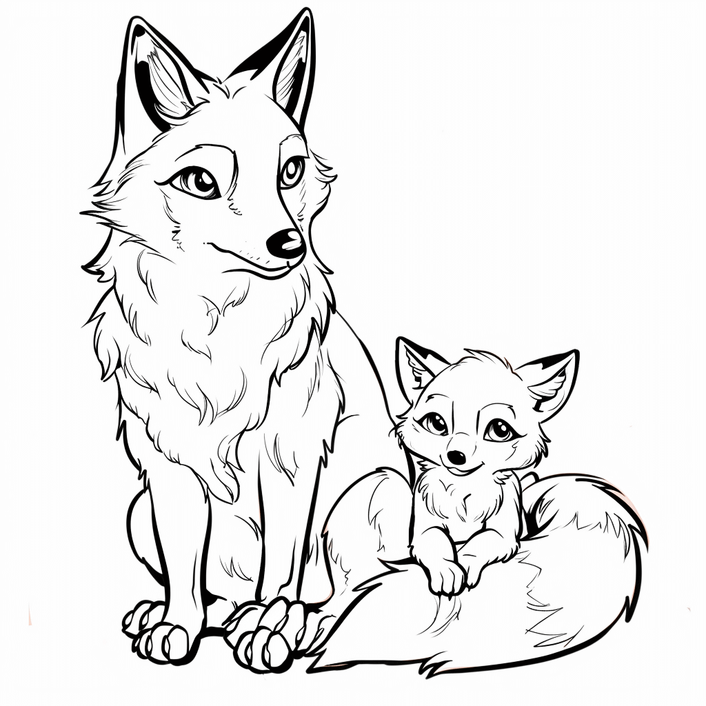 Desenho de Raposas para imprimir