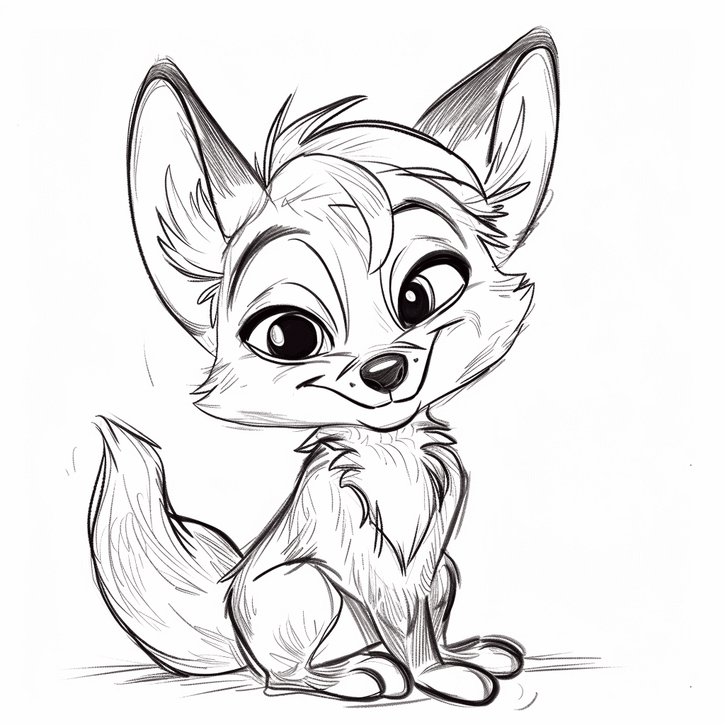 Desenho de Raposas para imprimir