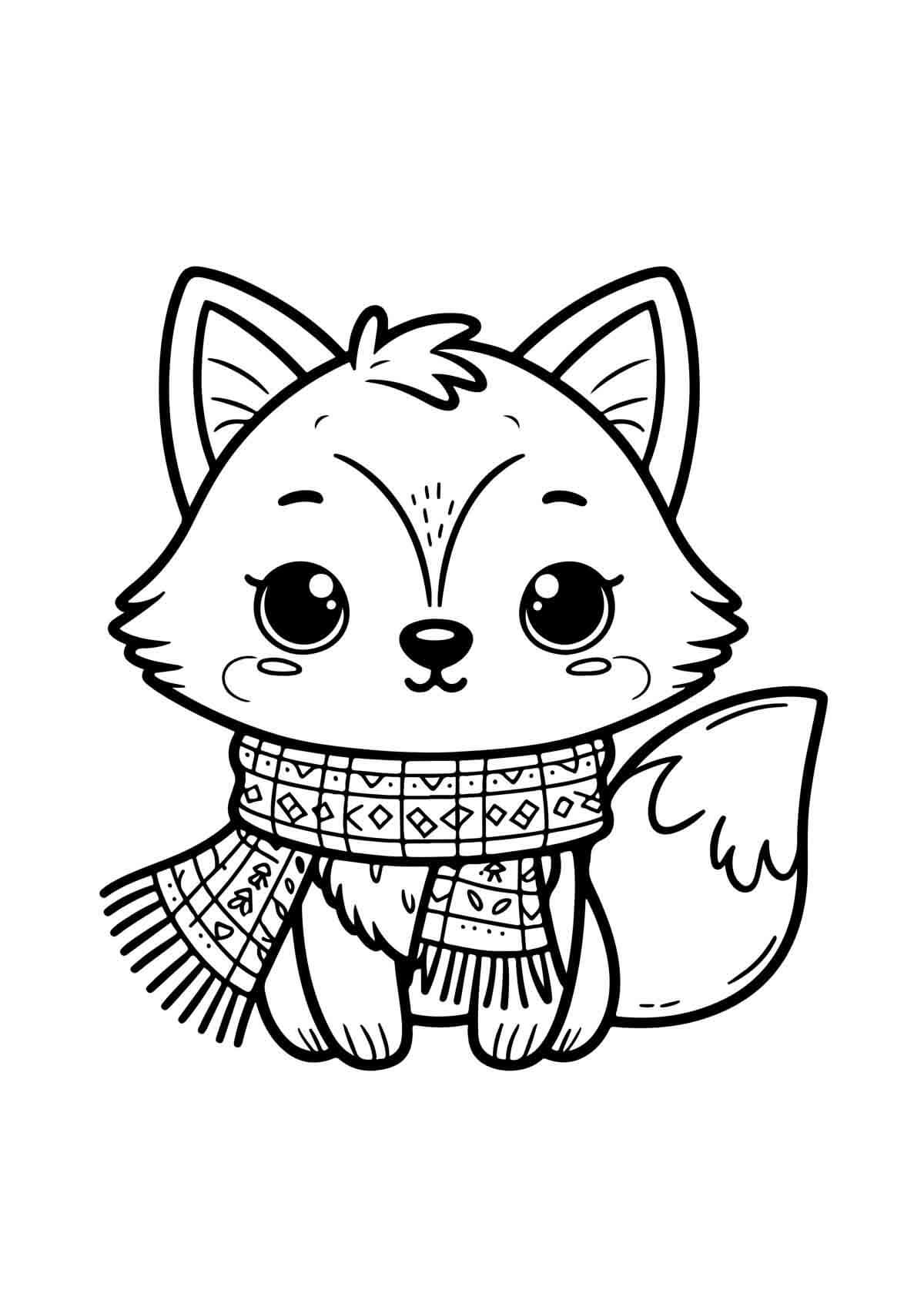 Desenho de Raposas para imprimir