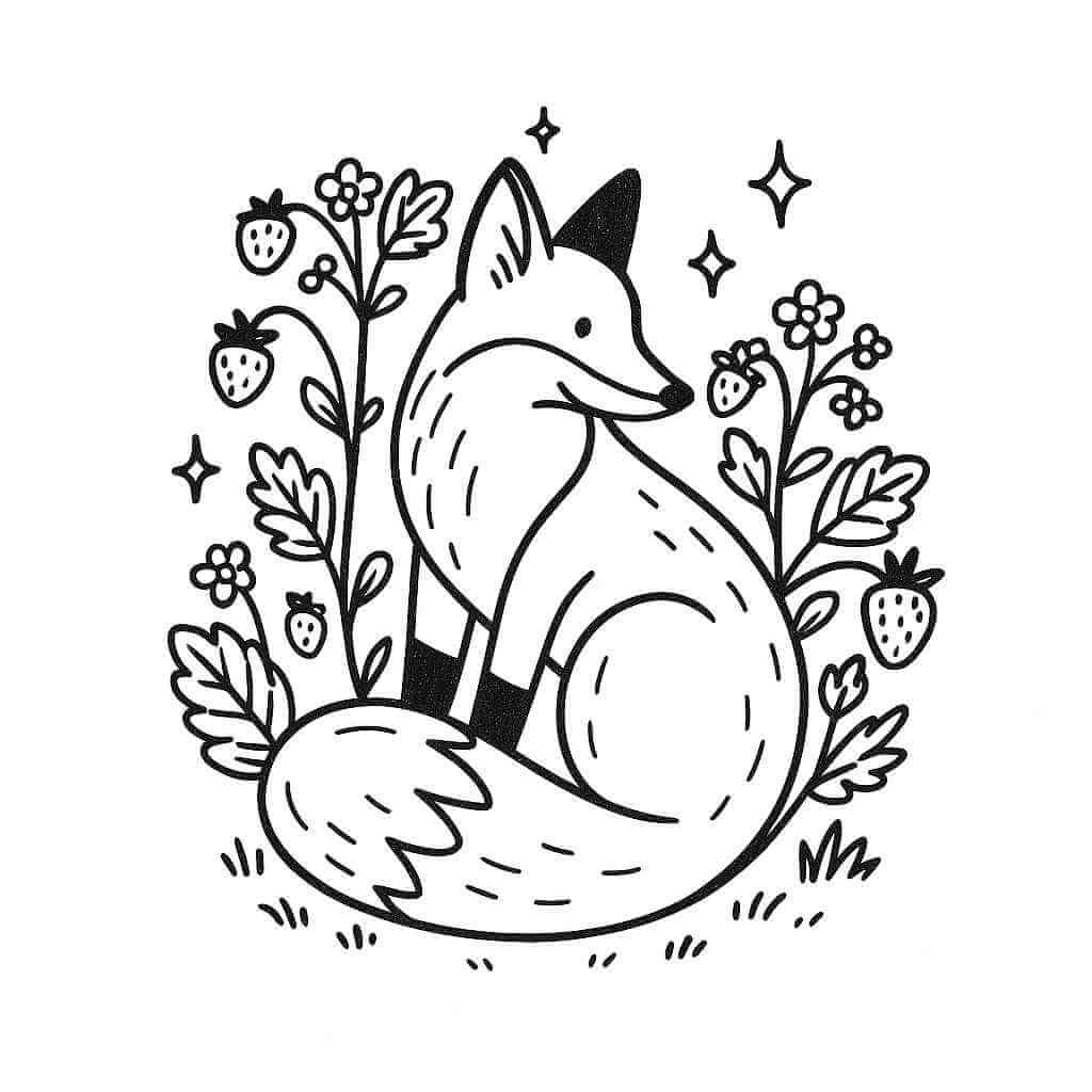 Desenho de Raposas para imprimir
