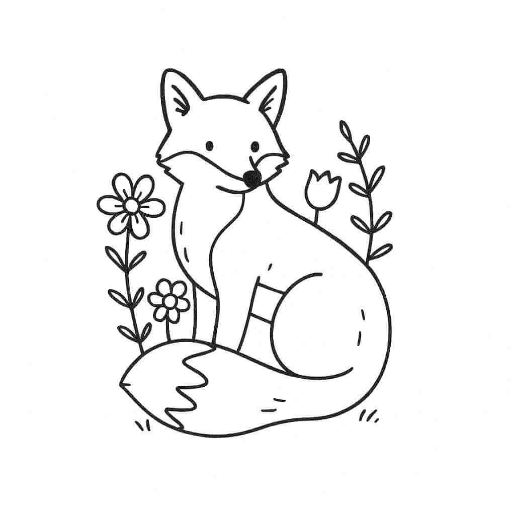 Desenho de Raposas para imprimir