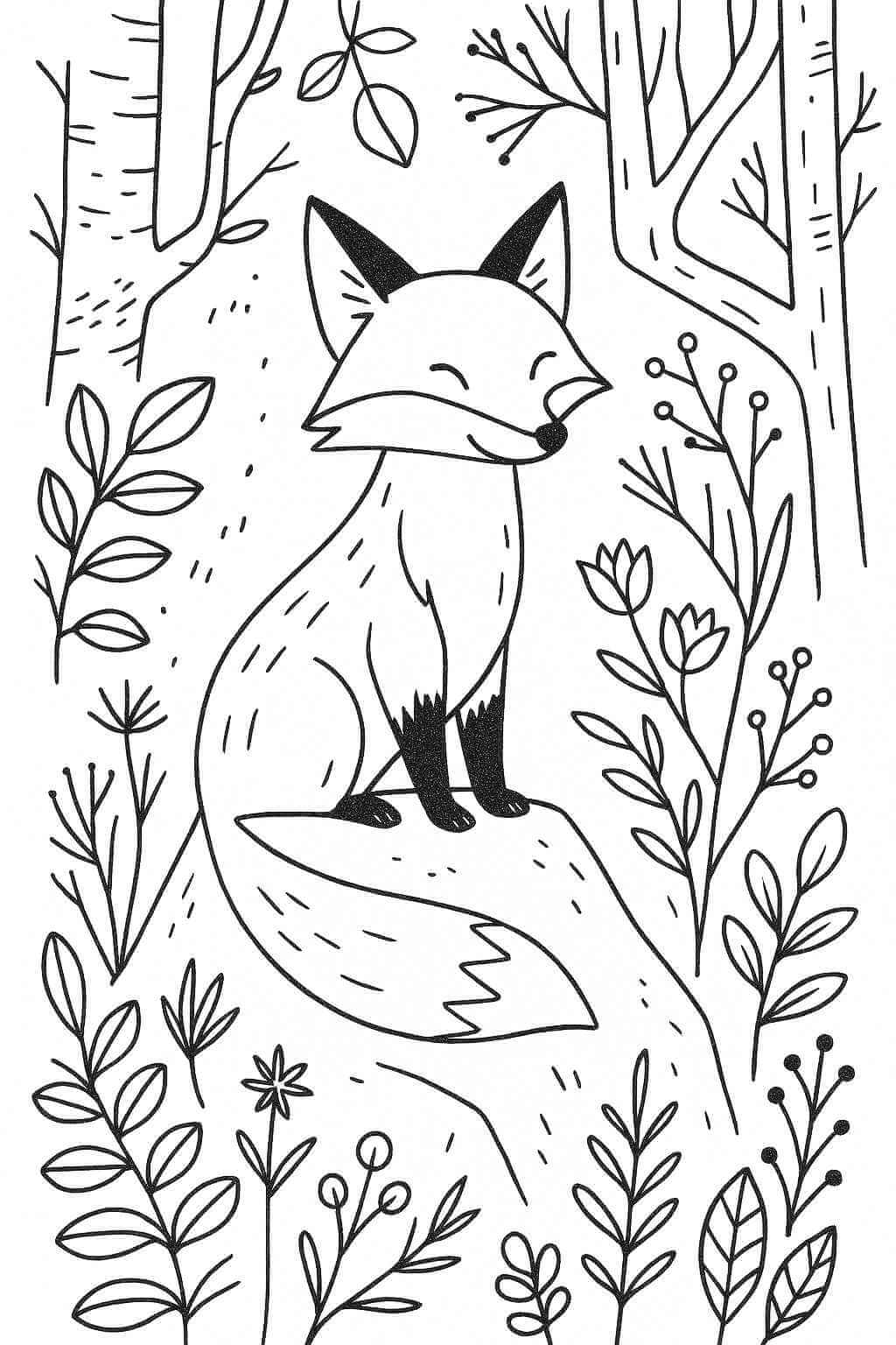 Desenho de Raposas para imprimir