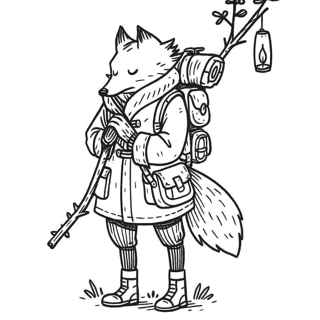 Desenho de Raposas para imprimir