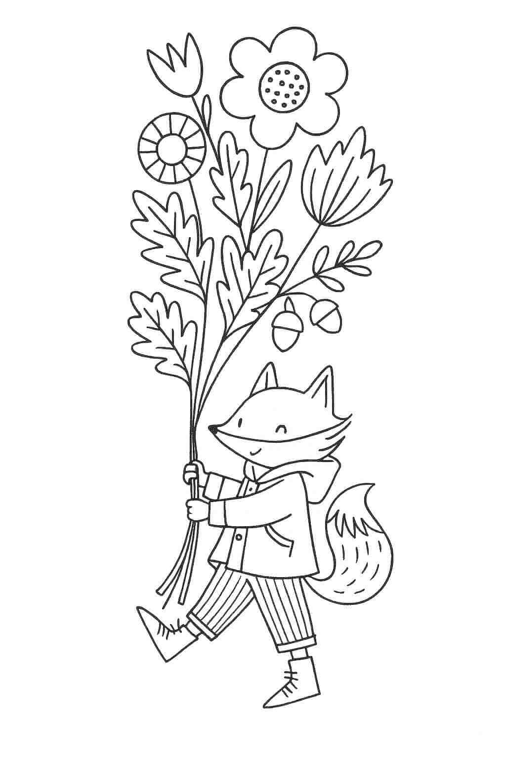 Desenho de Raposas para imprimir