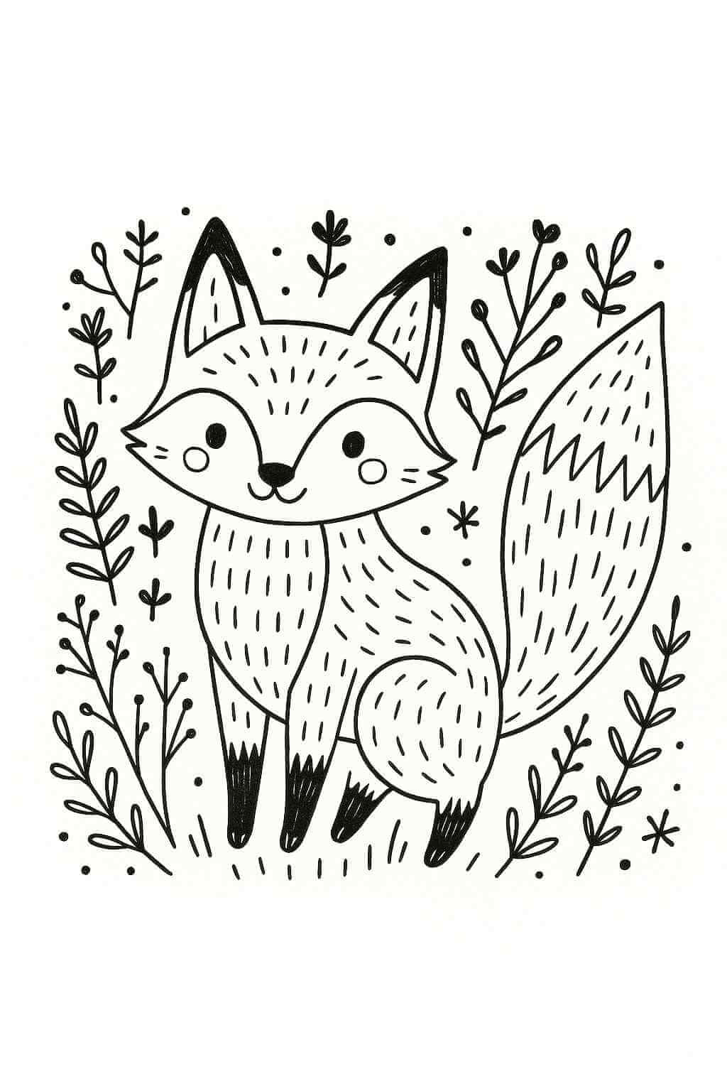Desenho de Raposas para imprimir