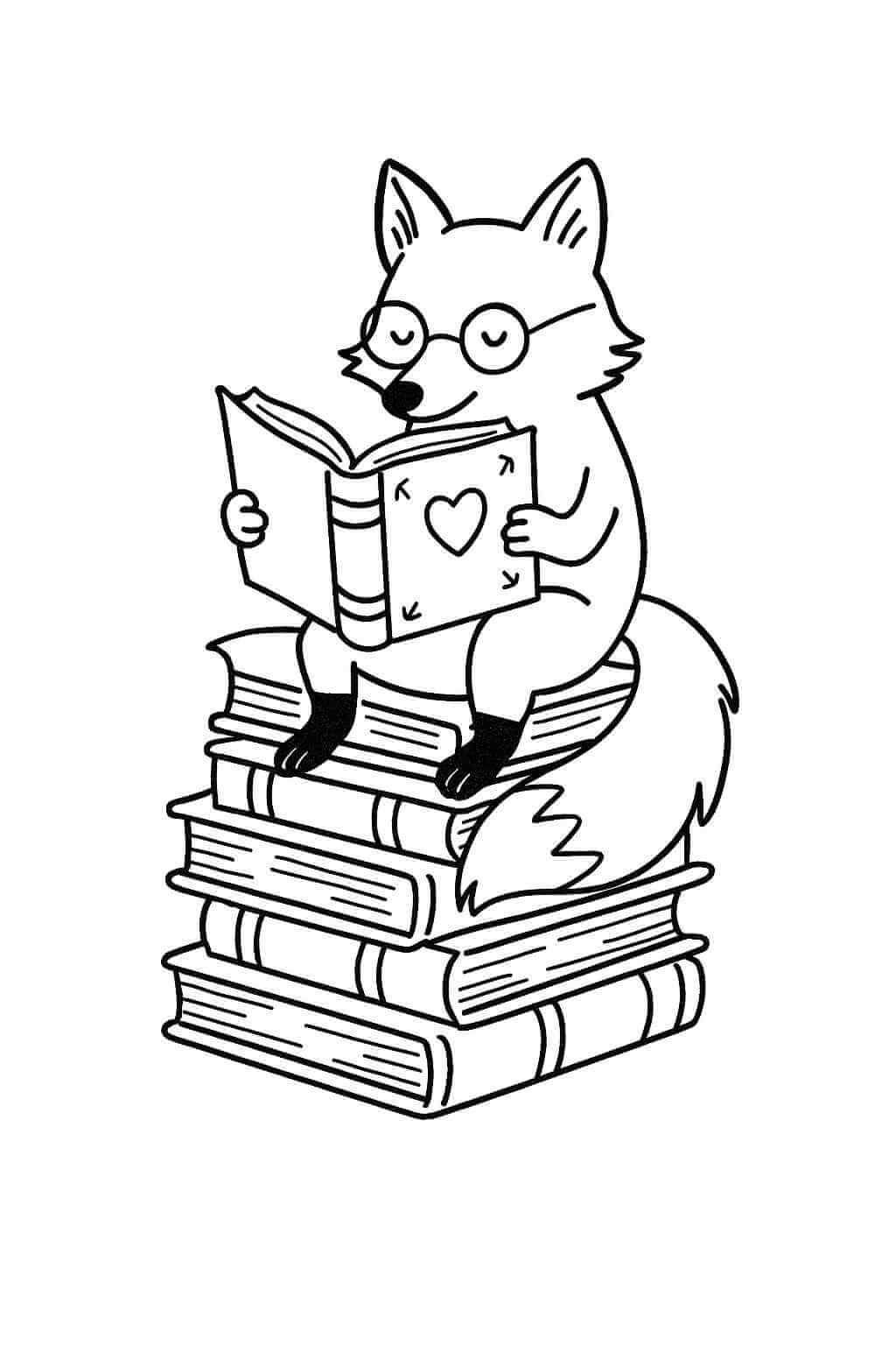 Desenho de Raposas para imprimir