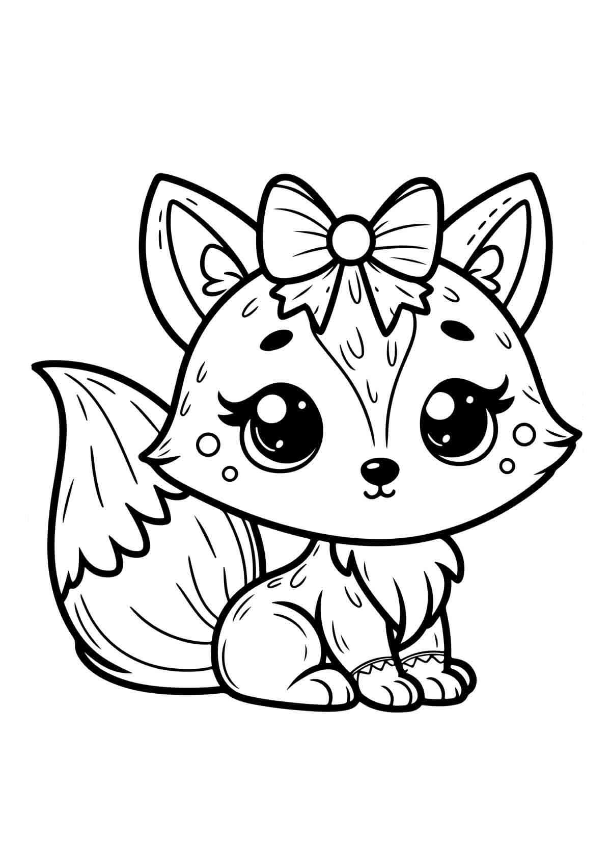 Desenho de Raposas para imprimir