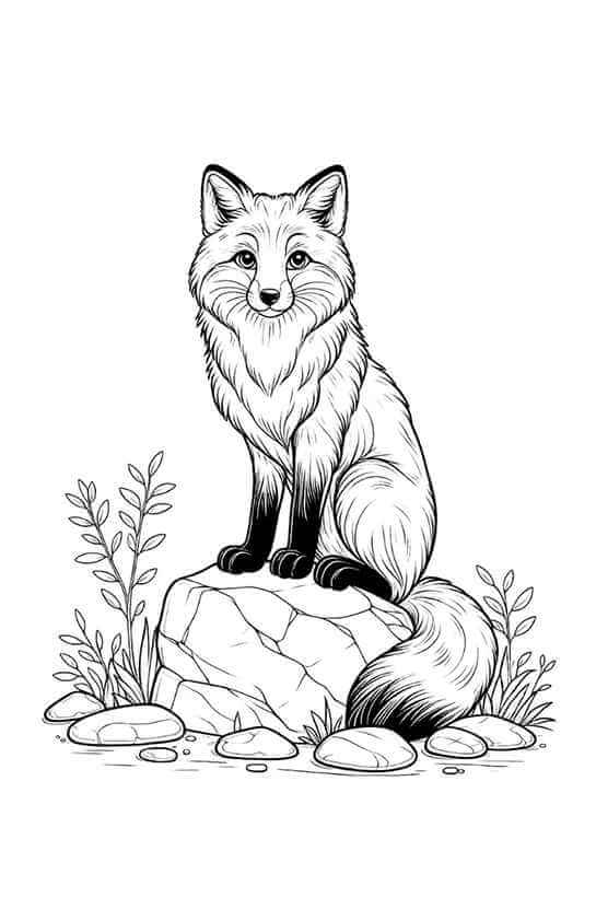 Desenho de Raposas para imprimir