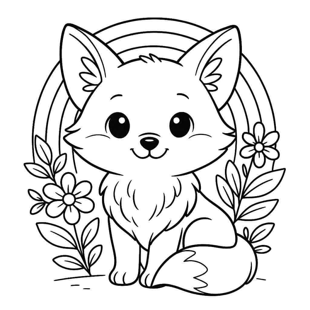 Desenho de Raposas para imprimir
