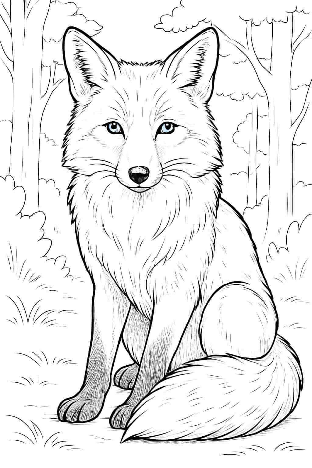 Desenho de Raposas para imprimir