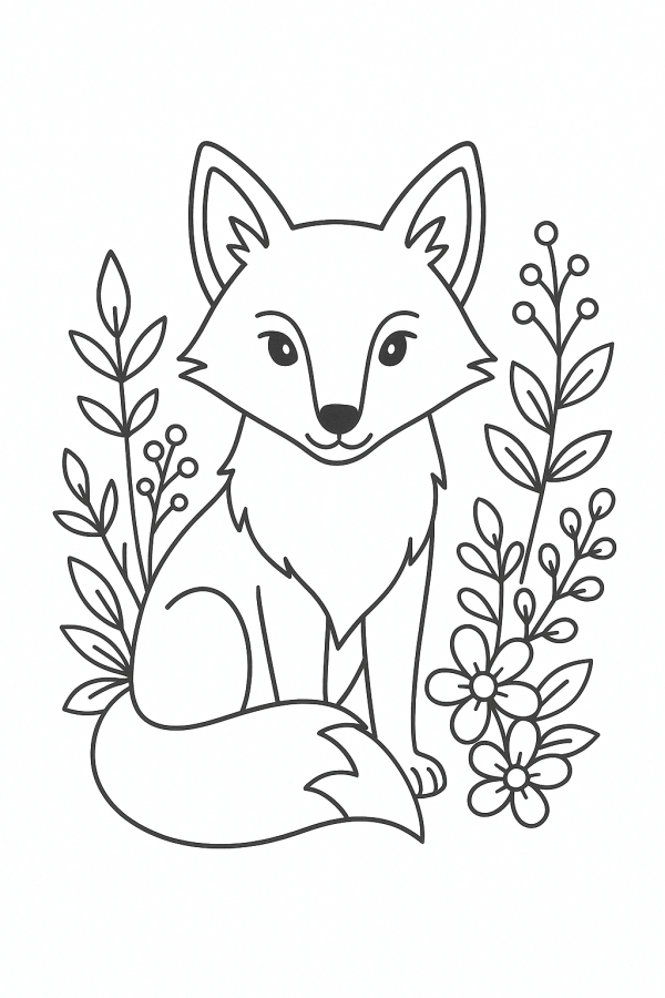 Desenho de Raposas para imprimir