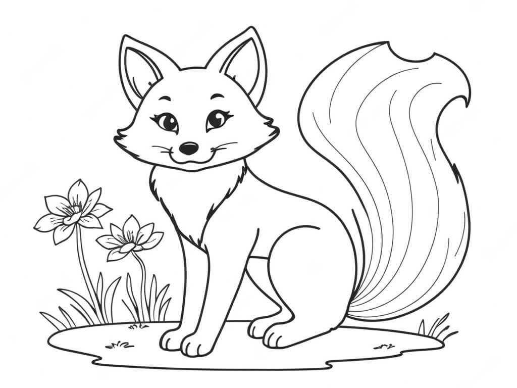Desenho de Raposas para imprimir