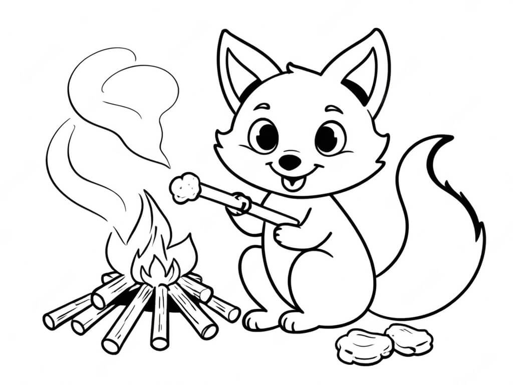 Desenho de Raposas para imprimir