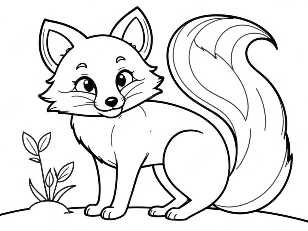 Desenho de Raposas para imprimir