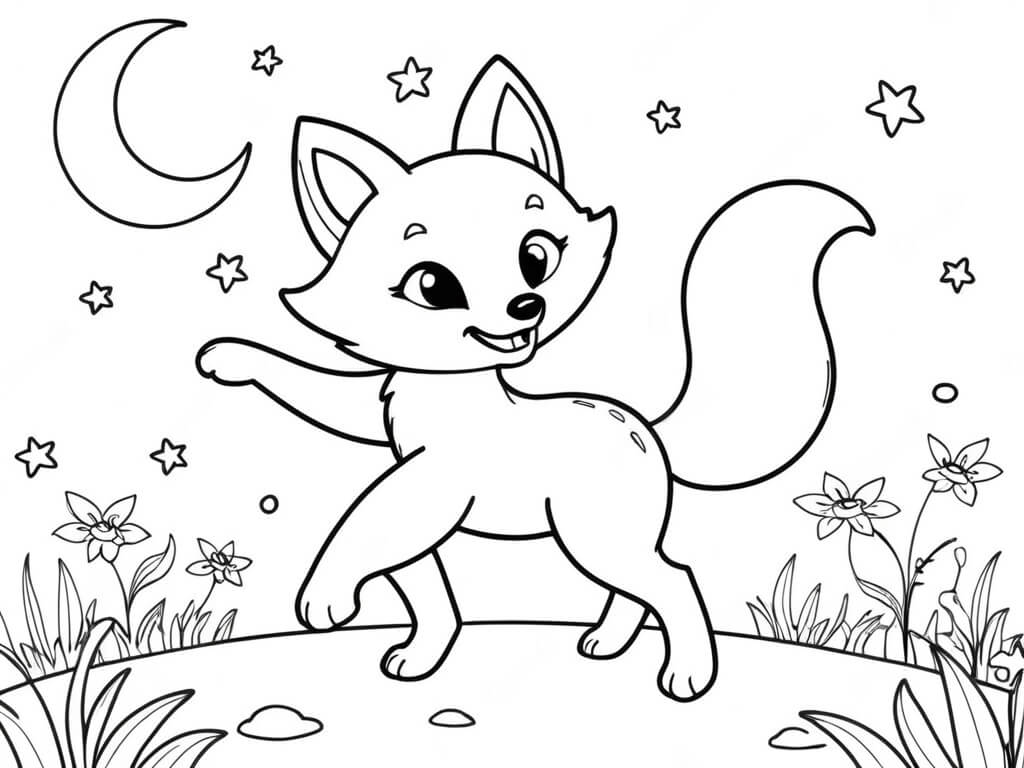 Desenho de Raposas para imprimir