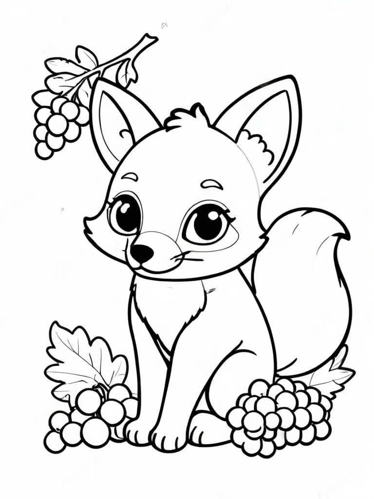 Desenho de Raposas para imprimir