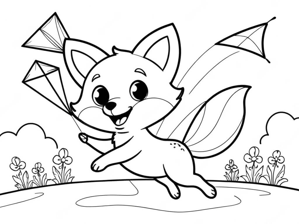 Desenho de Raposas para imprimir