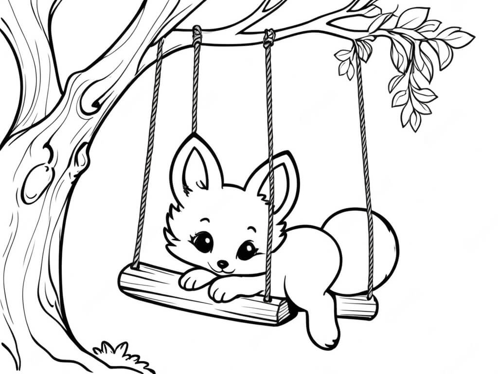 Desenho de Raposas para imprimir