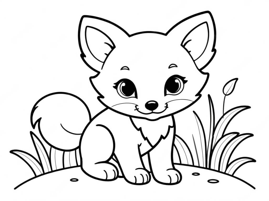 Desenho de Raposas para imprimir