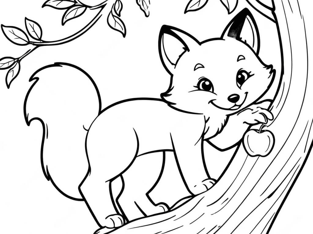 Desenho de Raposas para imprimir