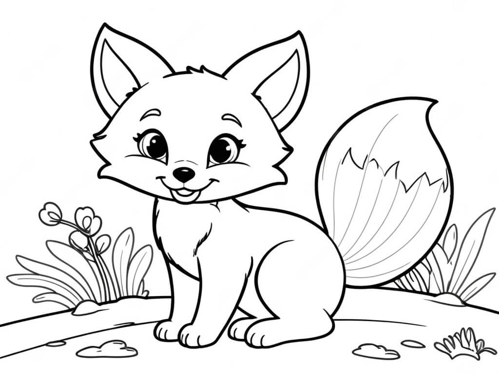 Desenho de Raposas para imprimir