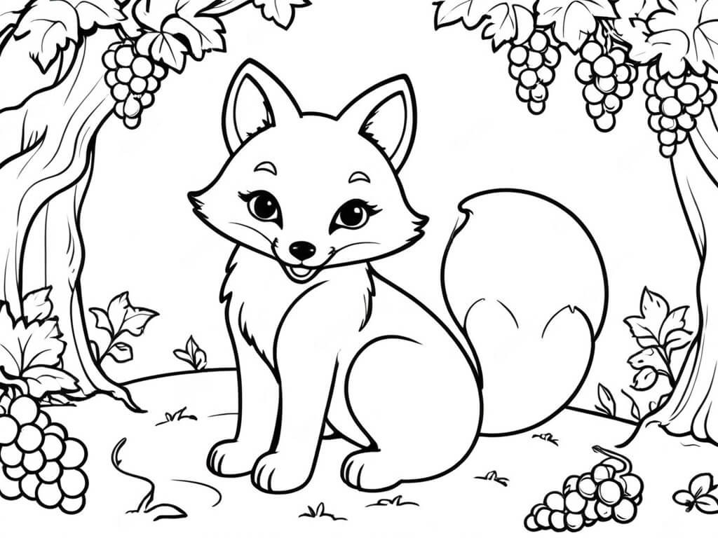 Desenho de Raposas para imprimir