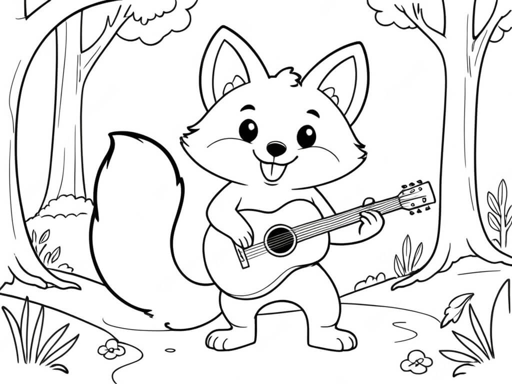Desenho de Raposas para imprimir
